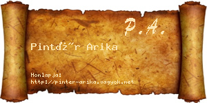 Pintér Arika névjegykártya